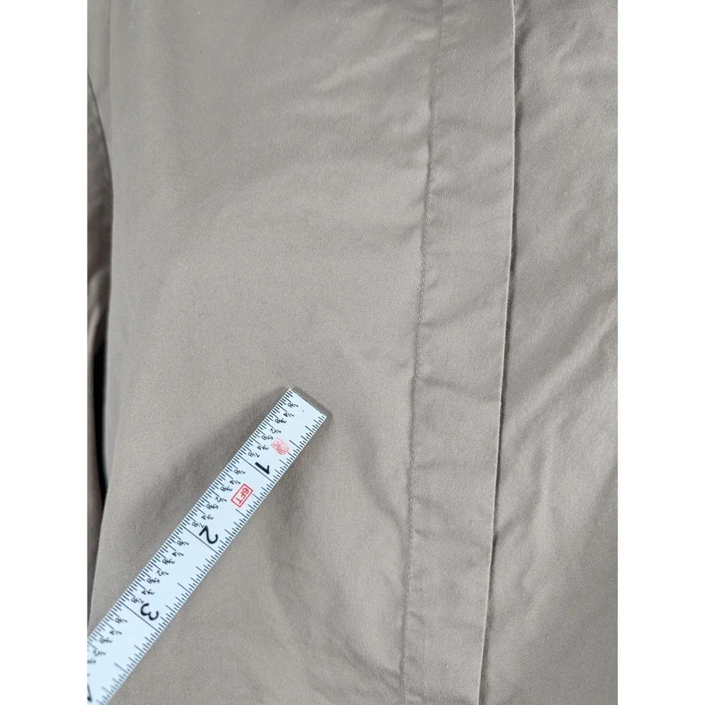Lafayette 148 New York Womens L Taupe Button Up Shirt Stretch Hidden Placket - Picture 5 of 14